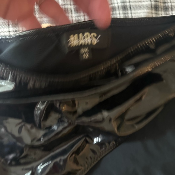 Mars The Label Black Patent Vegan Leather Strapless Cutout Gothic Top NWT 8/M - Picture 11 of 16